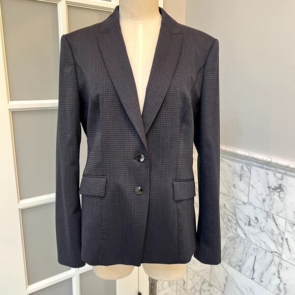 BOSS Jukani Check Wool Suit Blazer Jacket Professional Size 10 - Picture 2 of 8